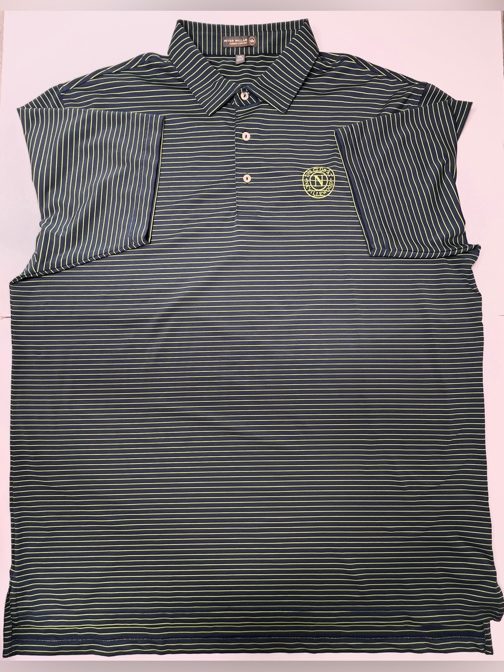 Peter Millar Club At Nevillewood Summer Comfort Golf Polo Navy Striped Size XXL